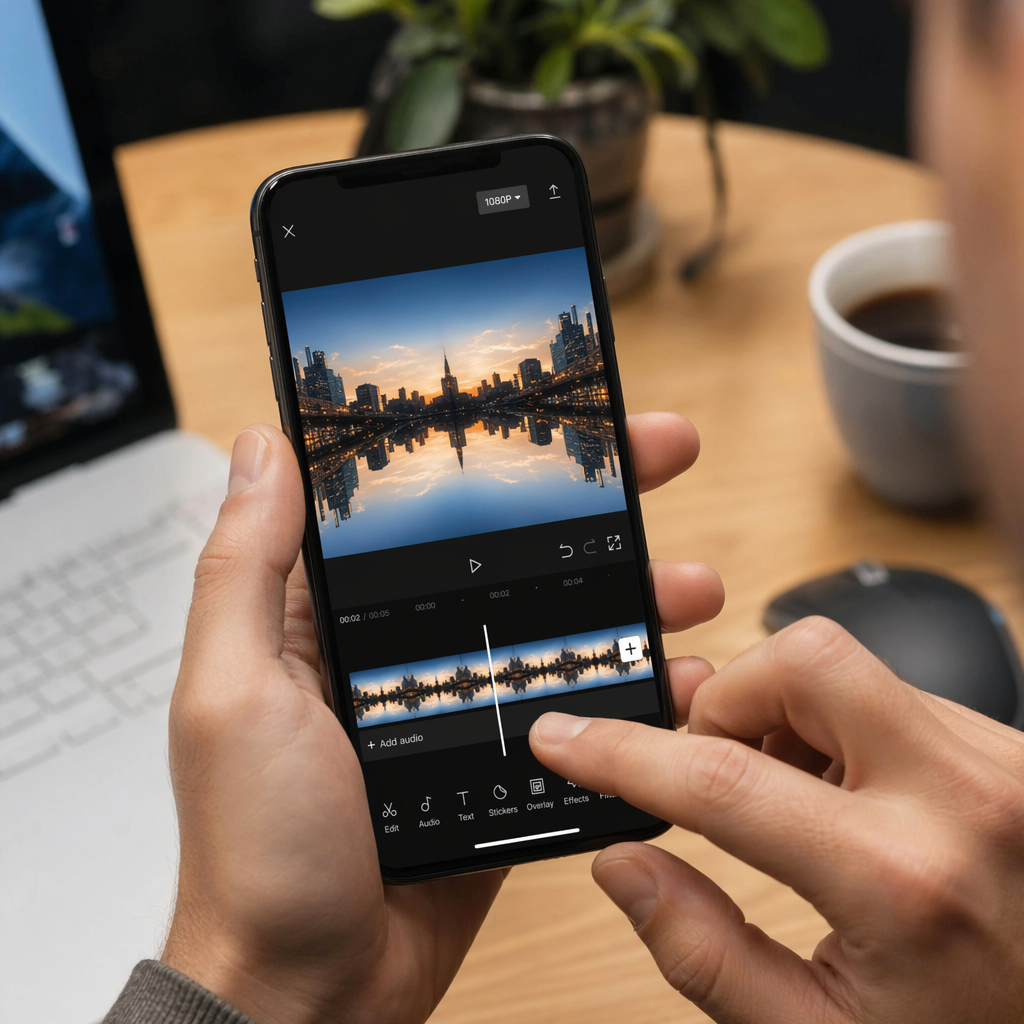 Cách Dùng Lật Video Để Tạo Hiệu Ứng Phản Chiếu Đối Xứng Trên CapCut