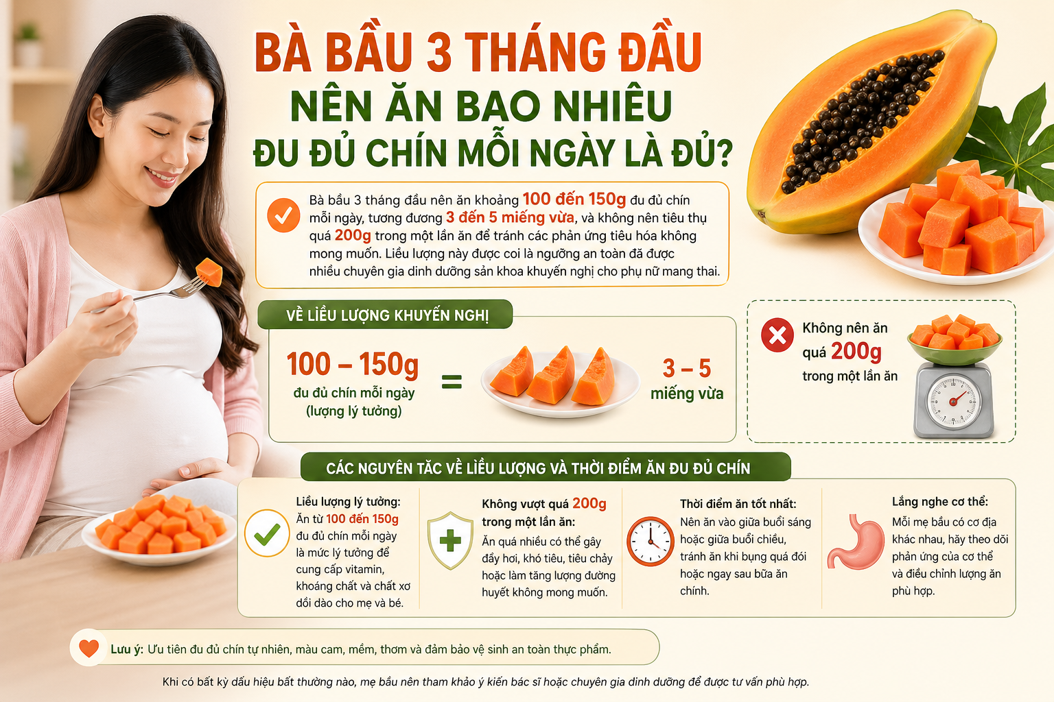 Bà Bầu 3 Tháng Đầu Nên Ăn Bao Nhiêu Đu Đủ Chín Mỗi Ngày Là Đủ?